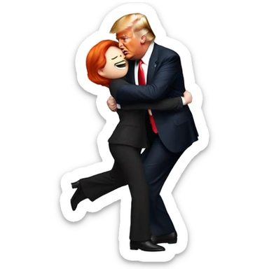 Donal Trump dancing with another redhead man sticker