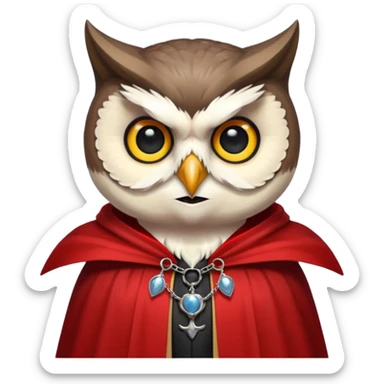 owl vampire in red collar cloak sticker