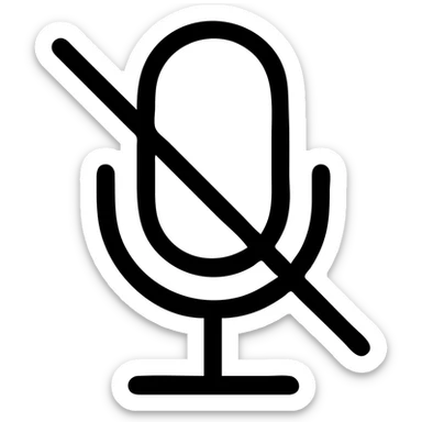 muted microphone with a slash through it sticker