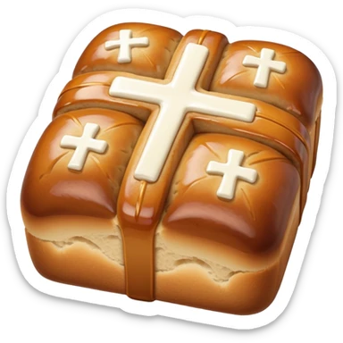 hot cross buns, Easter bread with cross on top sticker