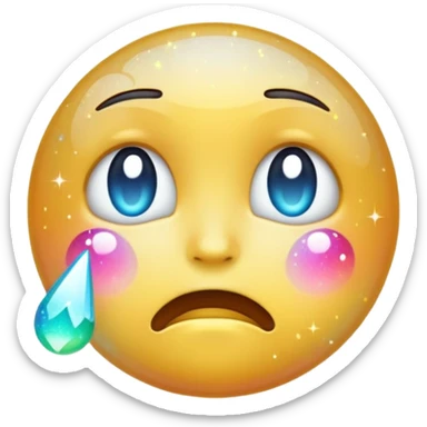 Crying emoji but crying glitters sticker
