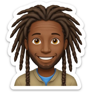 Black man with dreads sticker