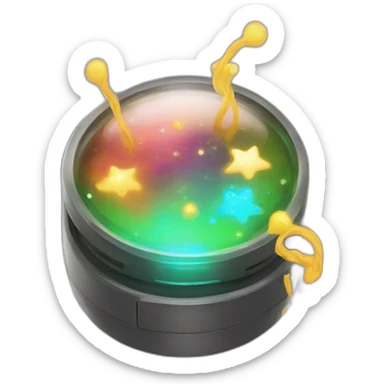 I want a button which says Magic Button with magic sparks sticker