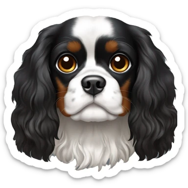 Black Cavalier King Charles spaniel. No white or brown spots sticker