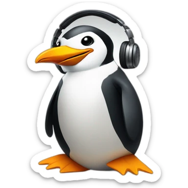 Dj penguin sticker