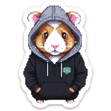 Hamster hacker in a hoodie sticker