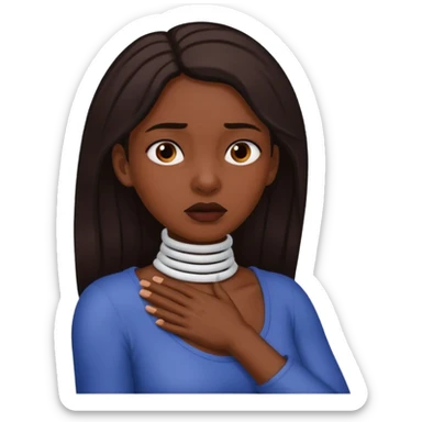 👩🏽 with hands choking her neck sticker