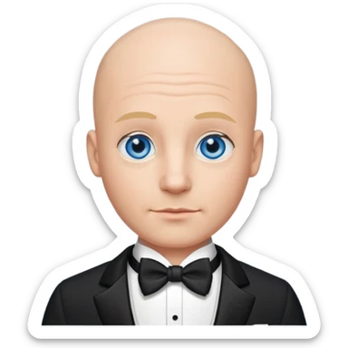 Bald blue eyed groom  sticker