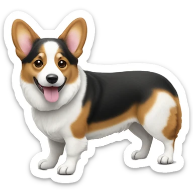 Three-color corgi cardigan sticker