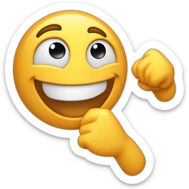 He's laughing hysterically and tapping something. sticker