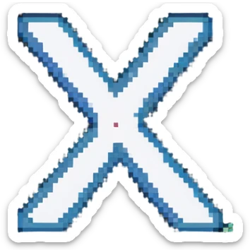 Just the letters X1X, no faces, pixel art typography sticker