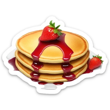 pancakes with strawberry syrup sticker
