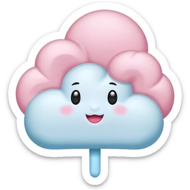 white Cloud Cotton Candy – light white puff, oversized and airy. sticker
