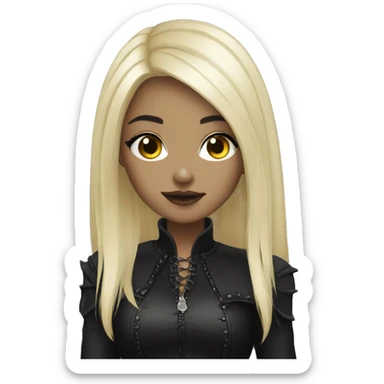 Goth girl blond black hair sticker
