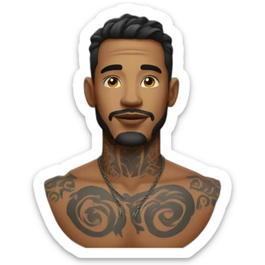 men with tattoos on his neck sticker