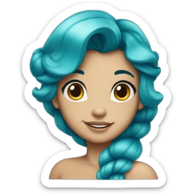 The little mermaid with blue hair sticker