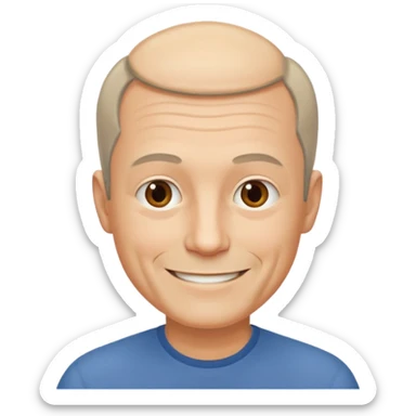 hombre, 50 años poco pelo delgado sticker