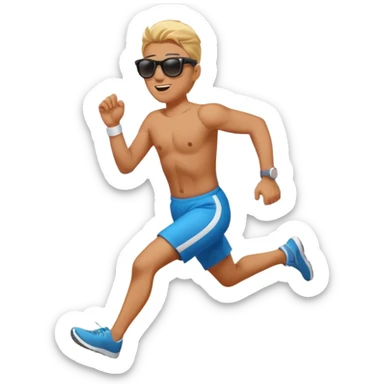 Running at the beach. sticker