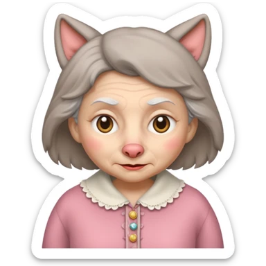 The big bad wolf put on Grandma's clothes and disguised itself as a human. sticker
