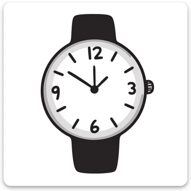 a clock or wristwatch with visible face and hands, in pastel colors dd9fb0, ffc6d3, a3bfc9, c4bee2, f1b091, detailed hand-drawn doodle style sticker