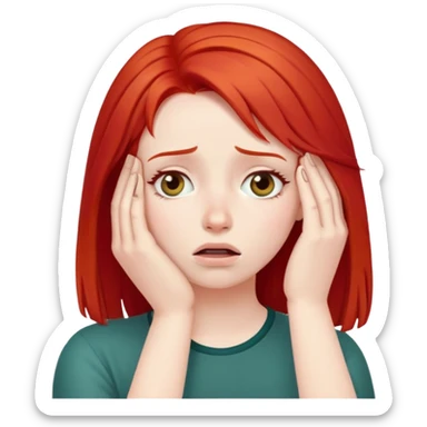 Facepalm girl with red hair sticker