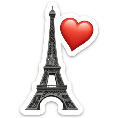 Eiffel Tower with heart sticker
