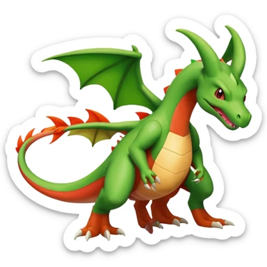 Grovyle-Charizard-Flygon-Fakémon-hybrid-creature (full body)  sticker