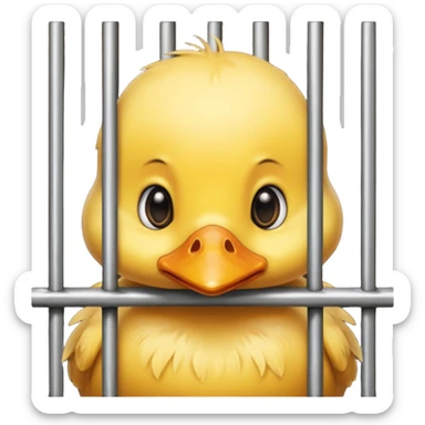 baby duck thief behind bars sticker