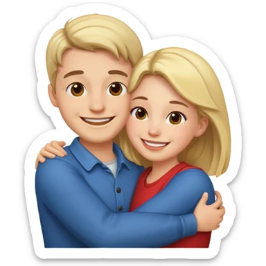 Couple hugs  sticker