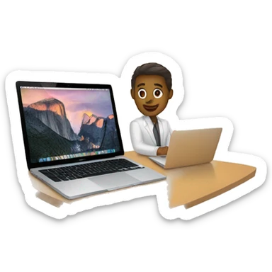 emprendedor con un macbook sticker