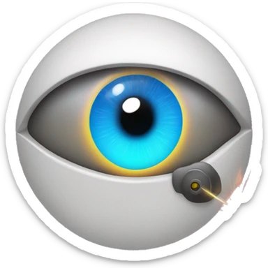 Eye with laser shooting sticker