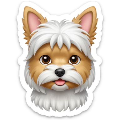 White dog Yorkshire Terrier sticker