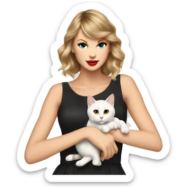 Taylor swift holding a cat sticker