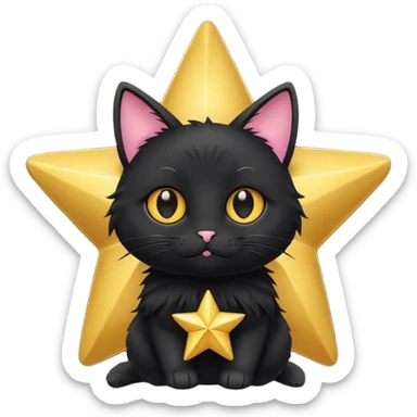 A black cat inside of a star ⭐️ 🐱 sticker