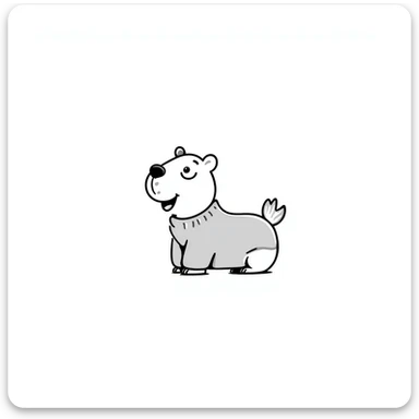 capybara smiling wearing a light grey sweater sticker