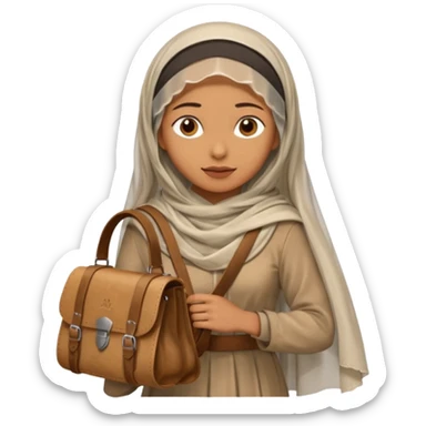 Woman + veil + satchel,Desert Nomads. sticker