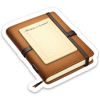 a notebook with written notes sticker