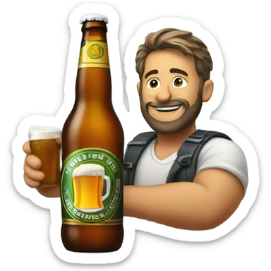 drinking beer  sticker