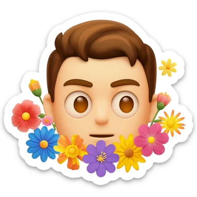 Man in Flowers memoji sticker