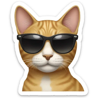 Cat with sunglasses sticker