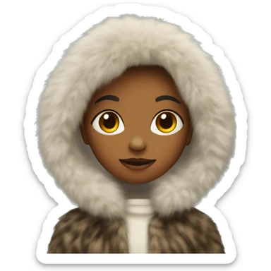 Girl in a fur coat sticker