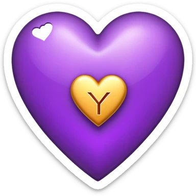 The Letter “Y” inside a Purple Heart sticker