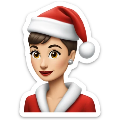 Audrey Hepburn as santa claus sticker
