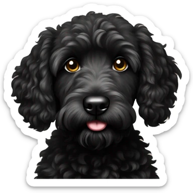 Black goldendoodle sticker