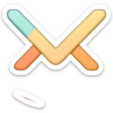 Create a minimalistic emoji pack in one unified style, soft pastel colors, elegant and modern design. Check mark ✅ – confirmation sticker