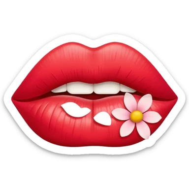Lips made of flower petals sticker