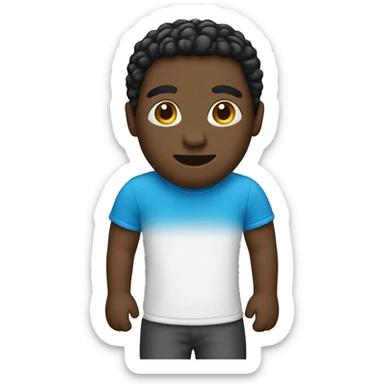 a black man he got blue t shirt sticker