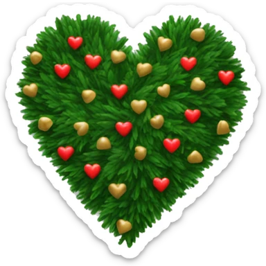 christmas tree heart sticker