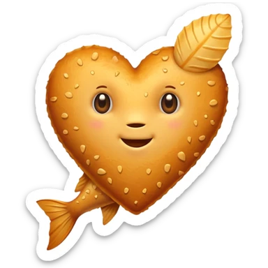 FISH STICK HEART sticker