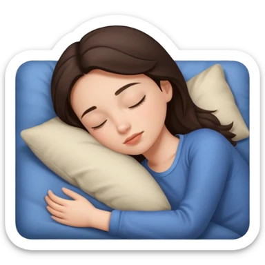 Brunette girl sleeping sticker